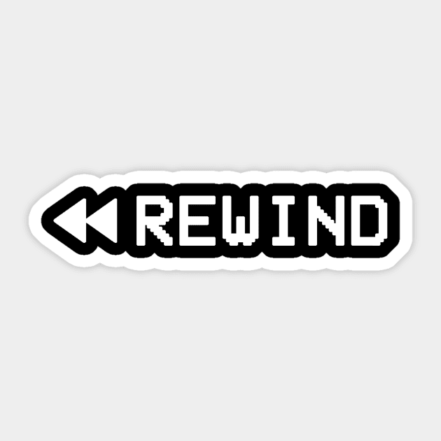 REWIND (Retro VCR / VHS) Sticker by Rewind Wear by Pressing Rewind